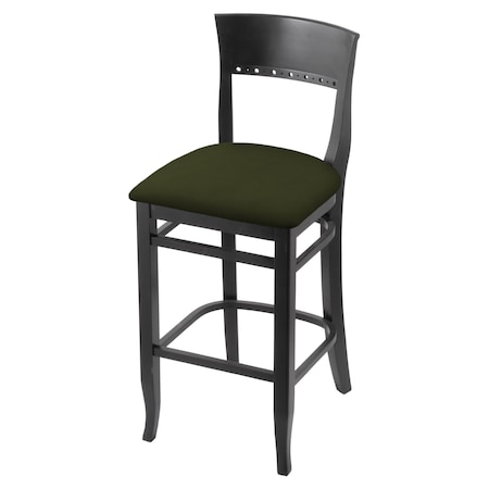 30 Bar Stool,Black Finish,Canter Pine Seat